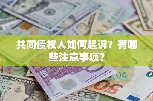 济南共同债权人如何起诉？有哪些注意事项？